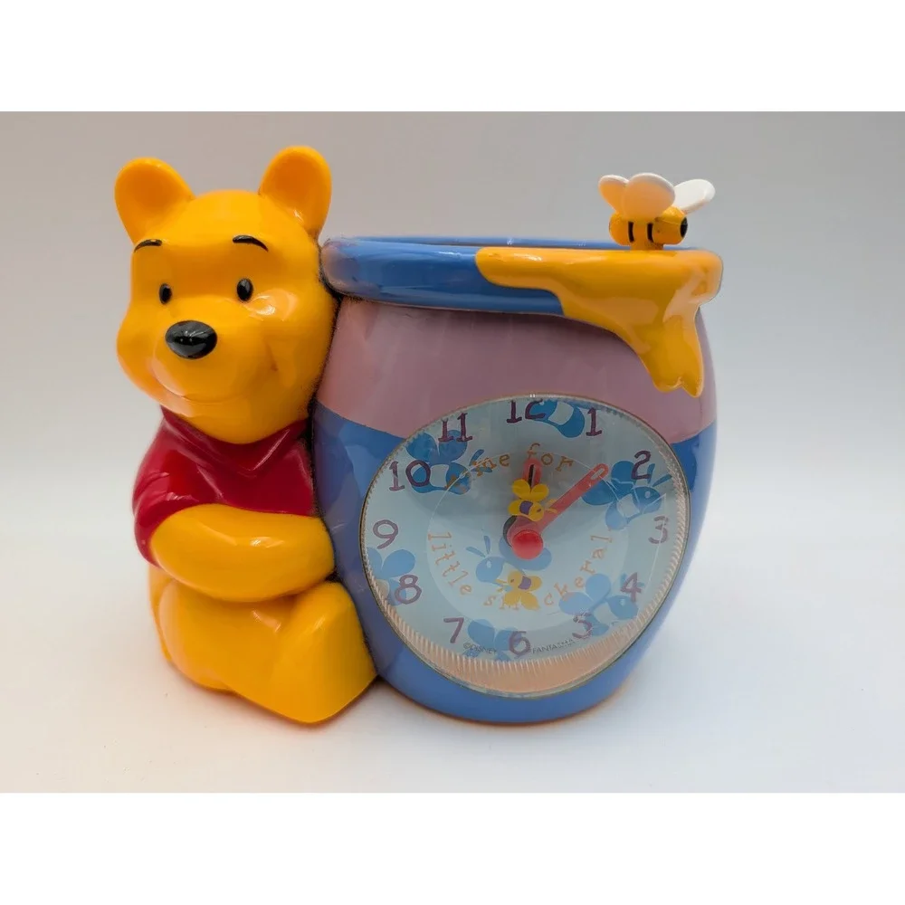 Disney Fantasma Alarm Clock Winnie the Pooh Talking Honey Pot Yellow Blue Bee